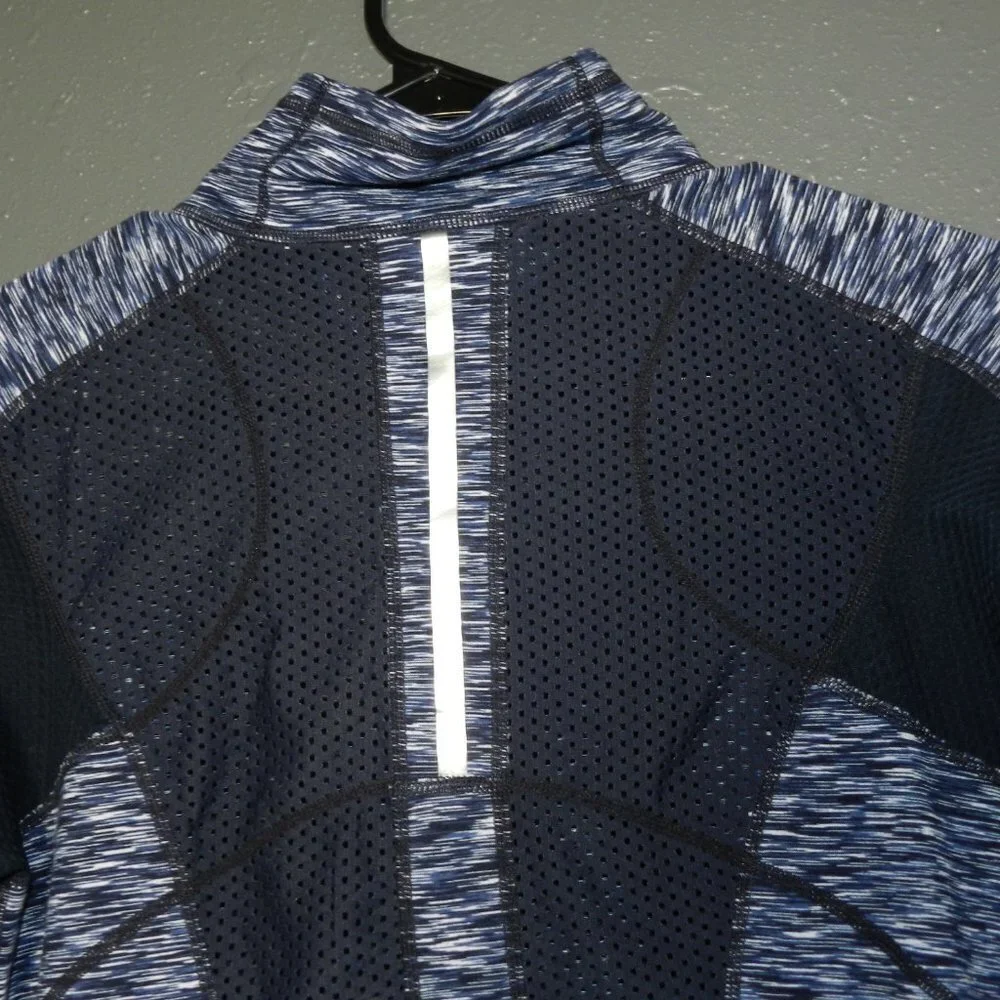 Zella Women Navy Blue Heather Zip Up Fitted Workout Thumbhole Jacket Size Medium - Picture 7 of 8